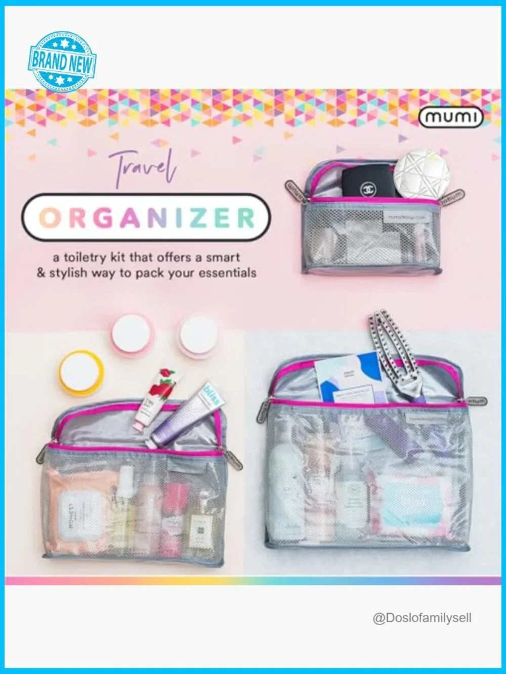 Clear TSA Approved Toiletry Bag Set Water Resistant Travel Organizer Pouches